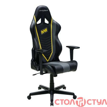 Кресло для геймеров DXRacer Racing OH/RZ60/NGY NAVY 2018 Чёрное с желтыми вставками