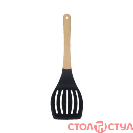 Лопатка с прорезями Lessner Black Pro New 10206 дерево с нейлоном