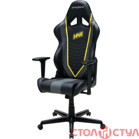 Кресло для геймеров DXRacer Racing OH/RZ60/NGY NAVY 2018 Чёрное с желтыми вставками