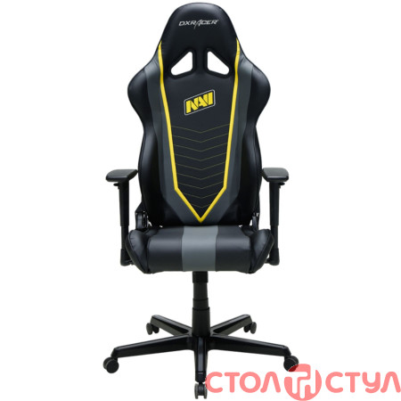 Кресло для геймеров DXRacer Racing OH/RZ60/NGY NAVY 2018 Чёрное с желтыми вставками