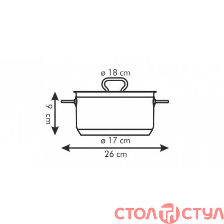 Кастрюля HOME PROFI с крышкой 18 см 2.0л Tescoma