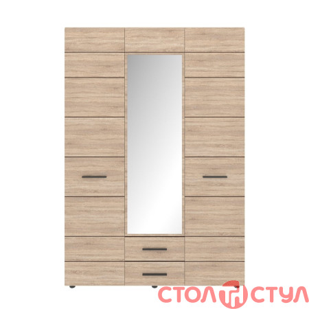 Шкаф 3D2S (с зеркалом) Соло дуб сонома