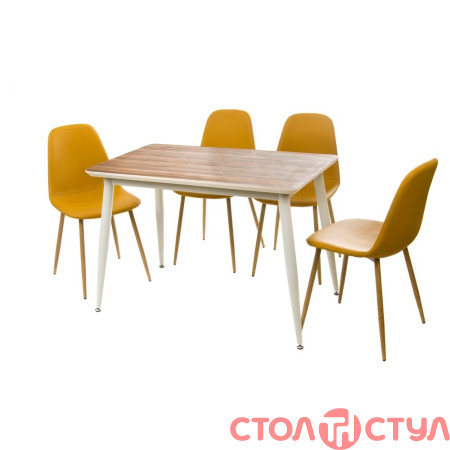 Стол Vetro ТМ-42 орех/матовый беж