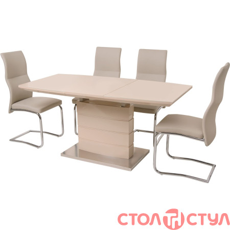 Стол Vetro ТМ-50-1 бежевый+бежевый
