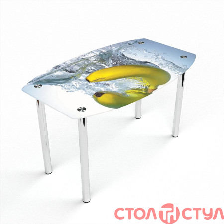 Стол обеденный Бочка хром с фотопечатью