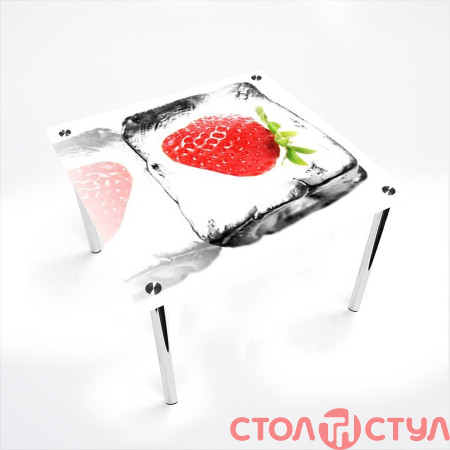 Стол обеденный Квадратный хром с фотопечатью