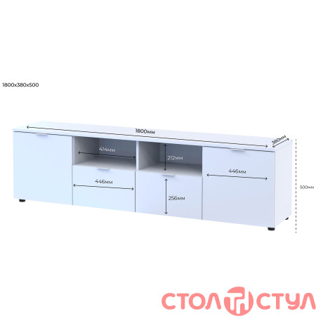 Комод Doros Рон 4 фасада 2 ящика 4 Белый