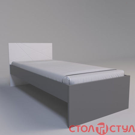 Кровать X-Скаут-09 90*200 без ламелей белый мат/серый