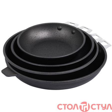 Круглая сковорода с двумя ручками из нержавеющей стали CHOC EXTREME  24 см. 8363.24