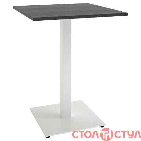Стол Tetra light 60 х 60 белый металл / чёрное ДСП