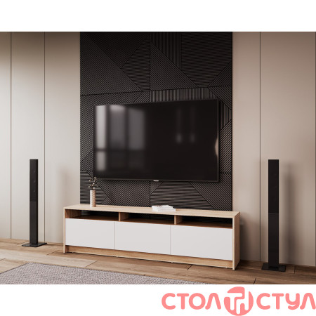 Стенка в гостиную U3 Дуб сонома Белый ДСП 180х38х48