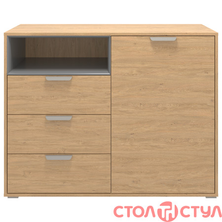 Комод KOM 1N1D3S ARTE дуб каменный/графит