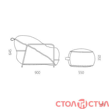Кресло с каркасом и пуф Uni уличный Levantin design