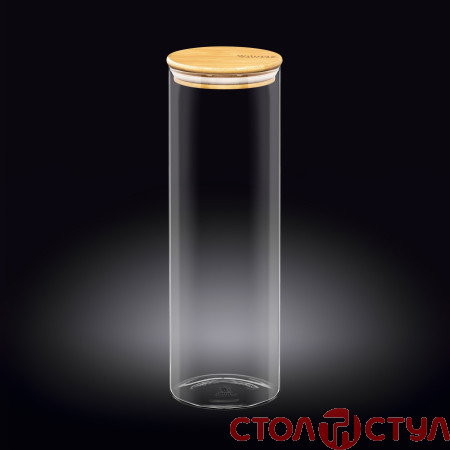 Емкость стеклянная для хранения с бамбуковой крышкой Wilmax WL-888510/A 2000 мл