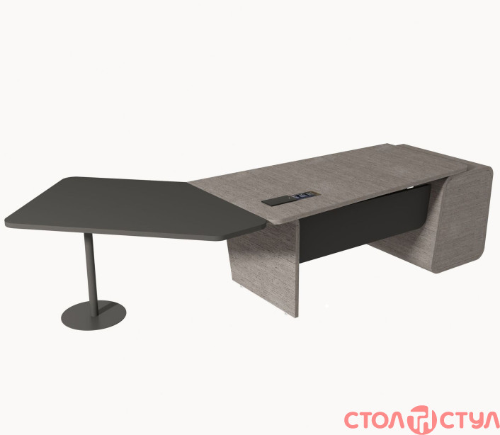 Стол руководителя AT-101 (3210х1456х770) Венге серый/графит