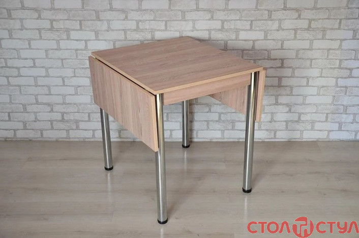 Раскладной стол Тавол Фолди ножки хром Ясень + 3 табурета