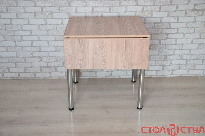 Раскладной стол Тавол Фолди ножки хром Ясень + 3 табурета
