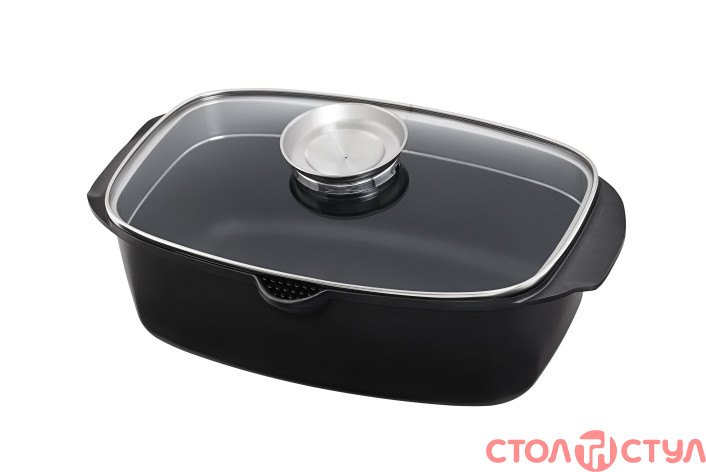 Гусятница Lessner Black Pro New 55873 алюминиевая антипригарная 5,6 л