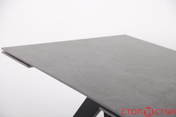 Стол обеденный раскладной Alfred black/сeramics Calacatta gray