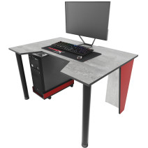 Геймерский игровой стол ZEUS GAMER-1 красный\бетон