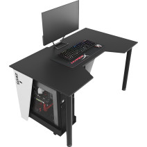 Геймерский игровой стол ZEUS GAMER-2 черный с белыми боковинами