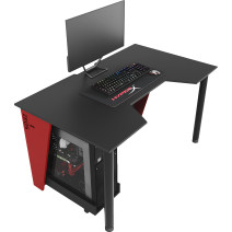 Геймерский игровой стол ZEUS GAMER-2 черный с красными боковинами