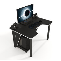 Геймерский игровой стол ZEUS IVAR-1400 черный/белый